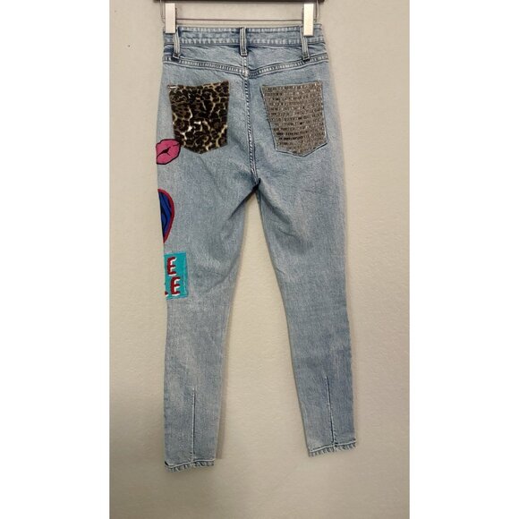 Alice + Olivia Good Patchwork Jeans Sz 26 (Minor Flaws) - Picture 7 of 15